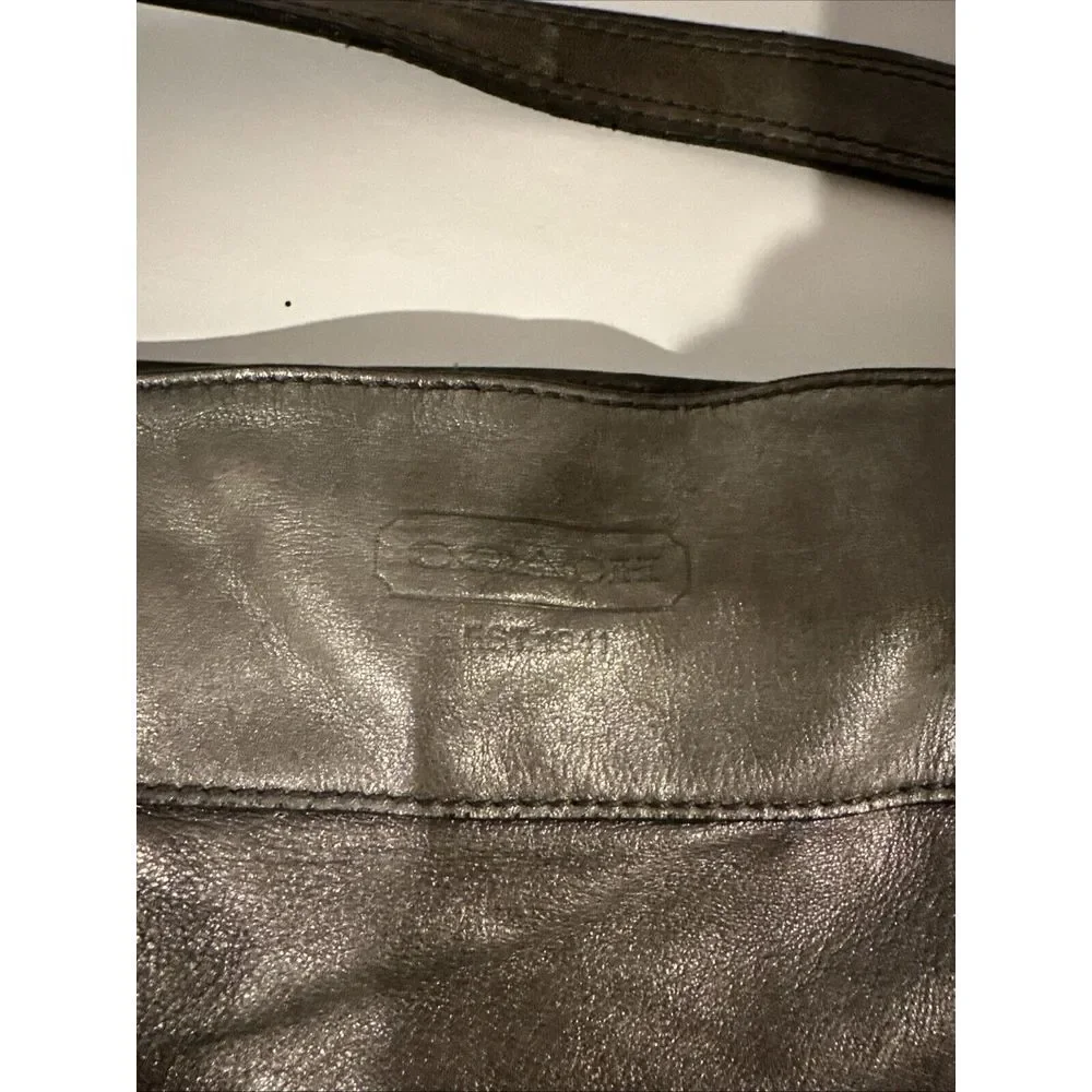Coach‎ Women's Leather Zoe Convertible Shoulder ToCrossbody Hobo Bag Silver VTG